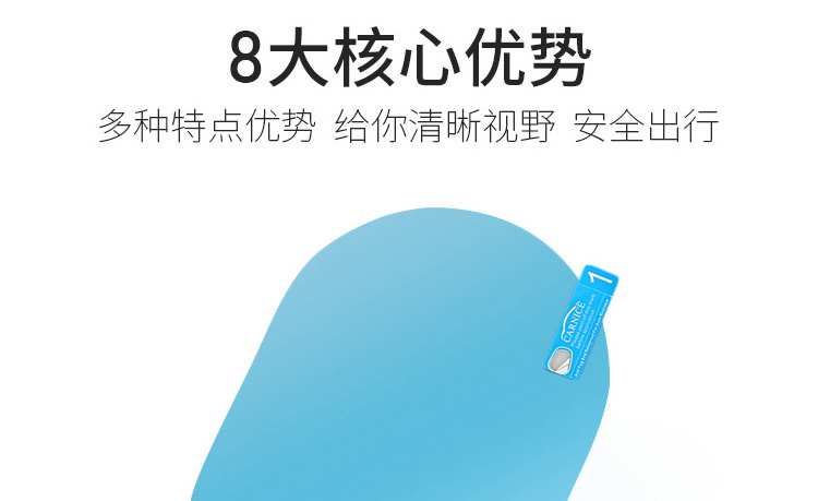 Car rearview mirror anti-rain and anti-fog film, car side window reflector water-repellent waterproof rain-removing hydrophobic film