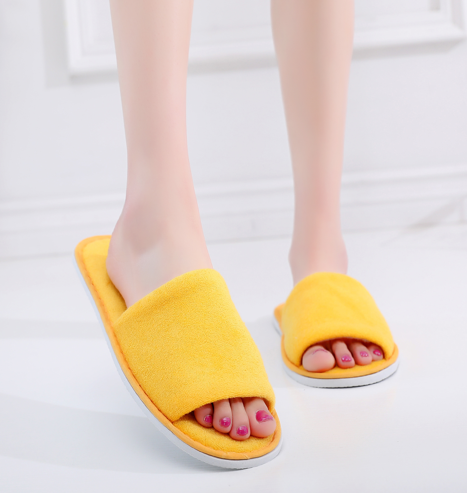 10 pares de pantuflas desechables, pantuflas de hospitalidad, casa de familia, hotel, viaje, hombres y mujeres portátiles, suela gruesa, primavera y verano