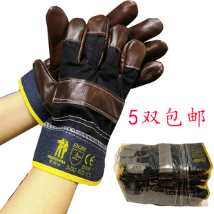 Short Full Cowhide Welding Gloves for Welders, Durable, Heat-Insulating, Cotton-Padded, Warm, Protective and Anti-Scalding Gloves