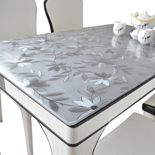 ✅ Thickened Pvc Tablecloth Waterproof, Oil-Proof, High Temperature Resistant, No-Wash Coffee Table Mat, Plastic Tablecloth, Transparent Frosted Crystal