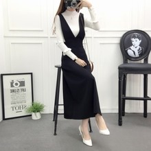 春秋连衣裙女2025韩版新款女装背心裙中长款时尚背带裙显瘦打底裙