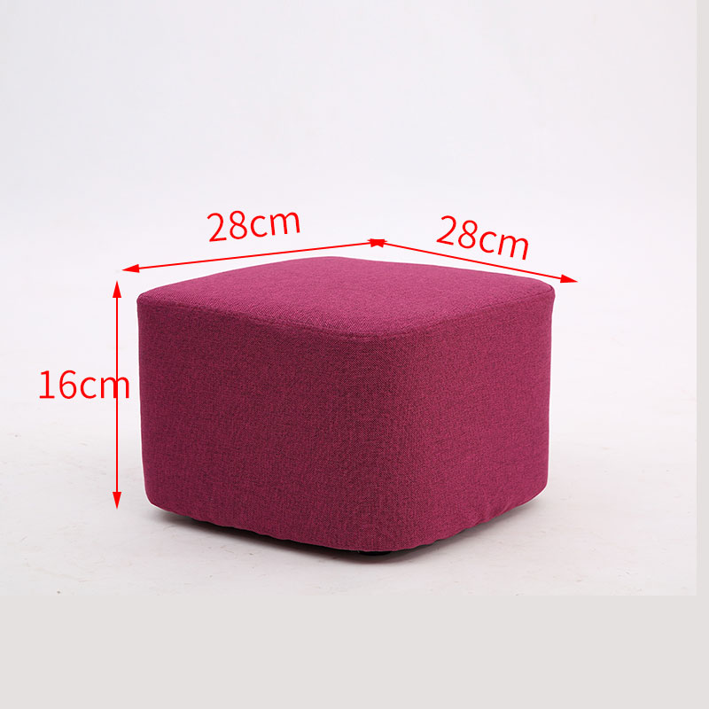 Taburete de tela de madera maciza para cambiar zapatos Taburete de moda Taburete de sofá creativo Taburete de mesa de centro Taburete redondo Taburete de banco pequeño para el hogar
