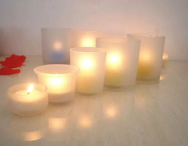 Glass matte windproof candle