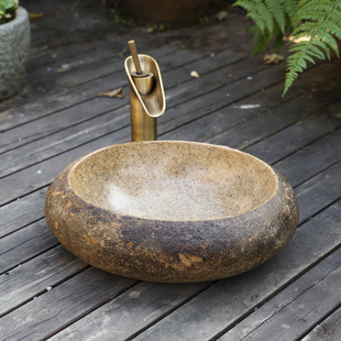 ✅ Natural Stone Basin Stone Wash Basin Retro Pebble Countertop Basin Natural Stone Wash Basin Art Basin Wash Basin