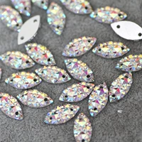 7X15mm белый AB звездный глаз лошади с ручным просверлением с отверстиями танцевальная одежда обувь декольте декоративный страз