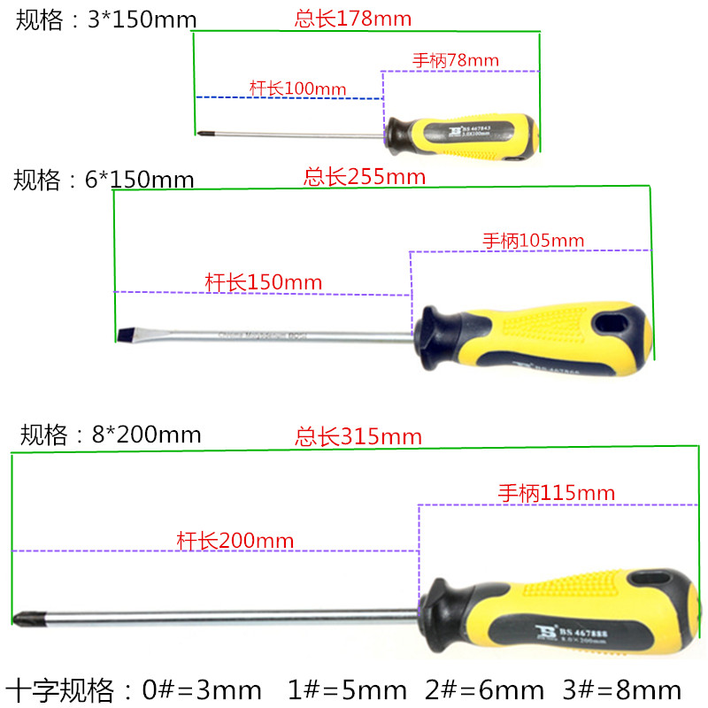 destornillador persiano, tornillo de acero de aluminio de aluminio, destornillador de tornillo, herramienta de mantenimiento de destornillador magnético de alta resistencia
