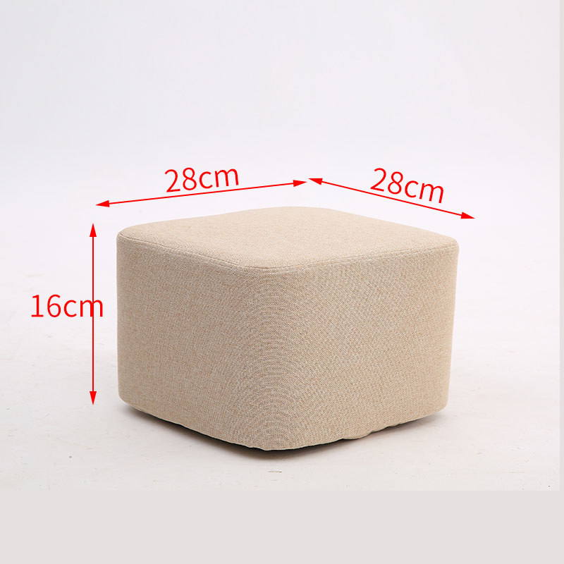 Taburete de tela de madera maciza para cambiar zapatos Taburete de moda Taburete de sofá creativo Taburete de mesa de centro Taburete redondo Taburete de banco pequeño para el hogar