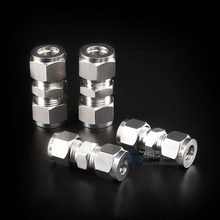 304/316不锈钢卡套直通中间接头等径二通卡套两通变径异径仪表管8