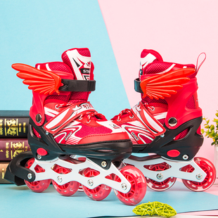 Children's Roller Skates Full Set for Men and Women, Inline Skates, Adjustable 3-4-5-6-8-10 Years Old Beginners