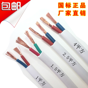 Wire 2-Core 2.5 Square Household 1.5 4 6 Double-Core Pure Copper Core Wire Rvv Soft White Sheathed Wire Home Improvement Cable