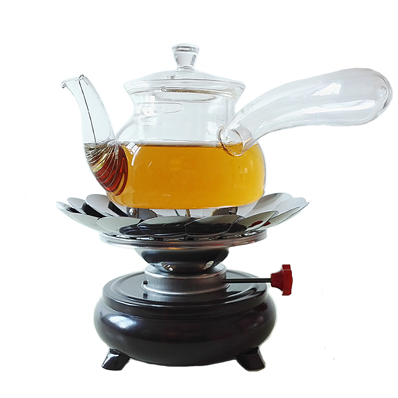 酒精煮茶炉侧把玻璃壶便携茶炉可烧油矿物油空气灯烧水加南舟|undefined