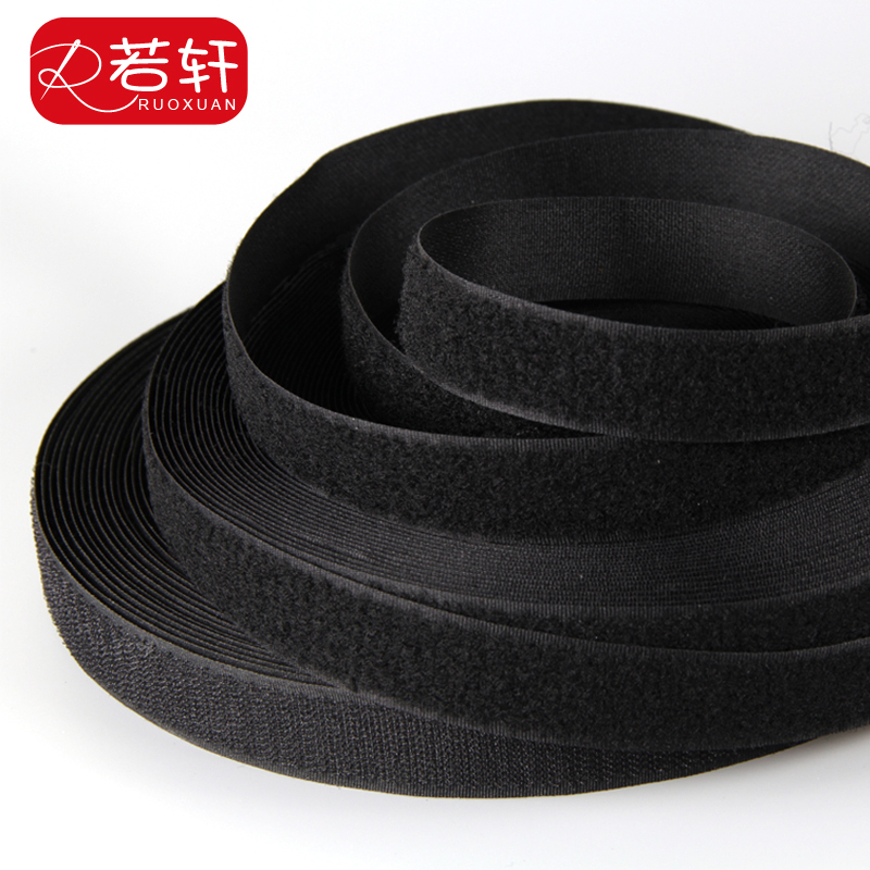 24m Single Roll Velcro Nylon Hook and Loop Fastener Letter Stickers White Black Wide Self-Adhesive Tape