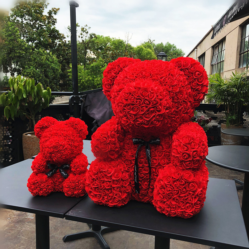 Oso de rosas de flores eternas, regalo del Día de San Valentín para profesores, 520 para novia, oso gigante para abrazar, muñeco de peluche