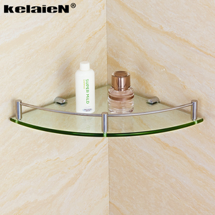 Thickened 304 Stainless Steel Glass Tripod Bathroom Corner Rack Bathroom Toilet Wall Hanging Storage Rack