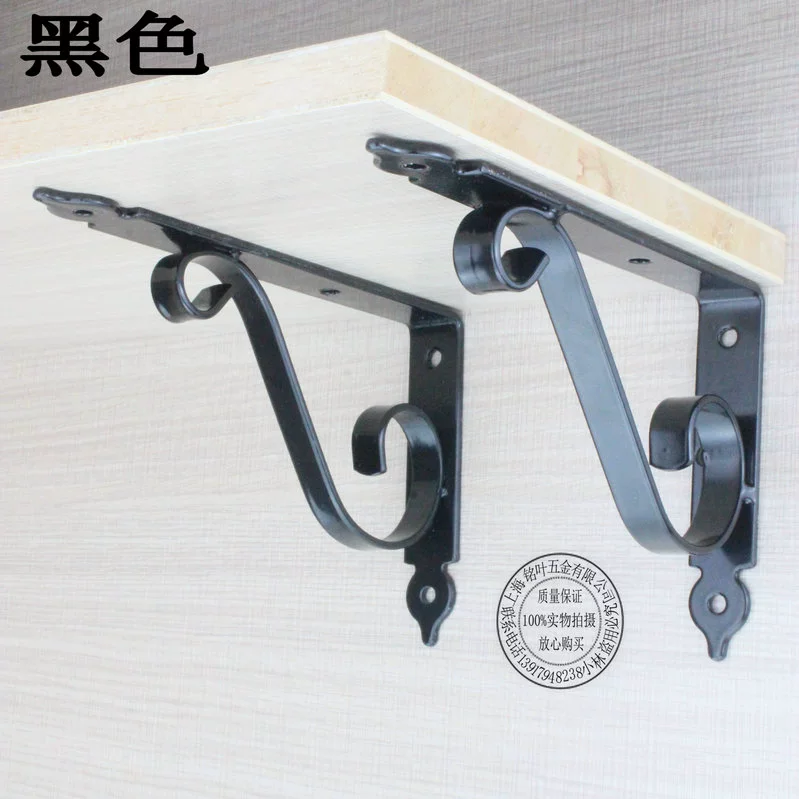 Thick triangle bracket bracket, iron art bookshelf layer shelf partition fixing support wall plants on the wall, marble frame