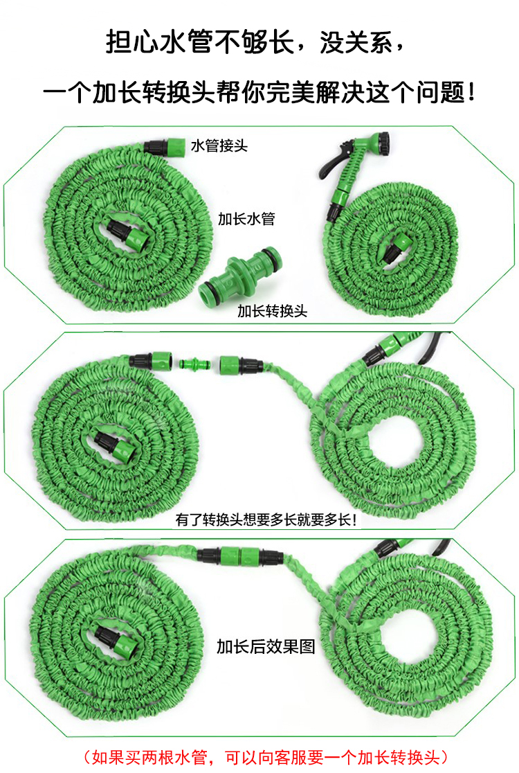 High-pressure car wash water gun hose, car washing water pipe, multifunctional water gun, household flower watering retractable hose set