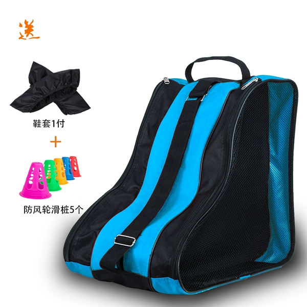Blue shoe covers for street skating
