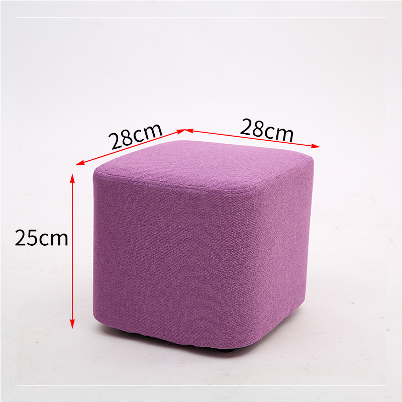 Taburete de tela de madera maciza para cambiar zapatos Taburete de moda Taburete de sofá creativo Taburete de mesa de centro Taburete redondo Taburete de banco pequeño para el hogar