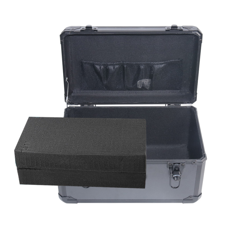 Caja de herramientas de aleación de aluminio Caja de mano pequeña Equipo Hardware de instrumentos Caja de almacenamiento multifuncional con cerradura Belleza