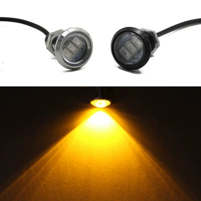 Gündüz işıqları, 12V High-Power Led Eagle Eye - 12v23mm-orange-yellow-1-black-shell