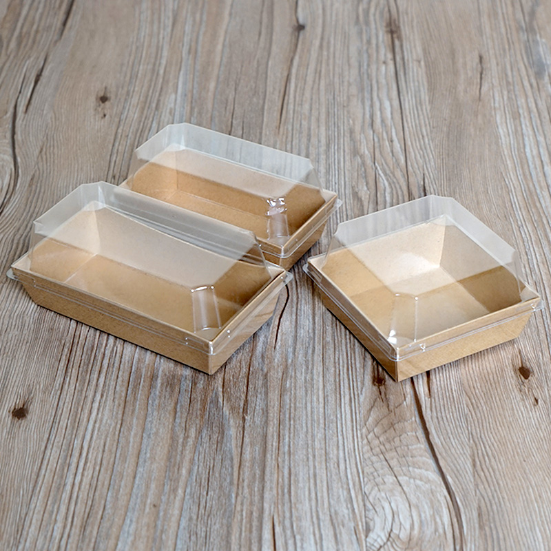 Caja de papel de plástico cuadrada de Kwai Le Caja de sándwich de papel Caja de polvo de pastel de punto oeste Caja de embalaje Puff Caja de embalaje sucia