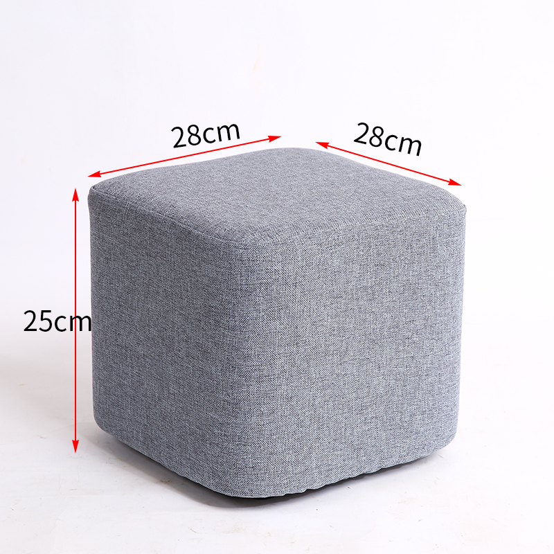 Taburete de tela de madera maciza para cambiar zapatos Taburete de moda Taburete de sofá creativo Taburete de mesa de centro Taburete redondo Taburete de banco pequeño para el hogar