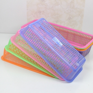 Colorful Plastic Rectangular Chopstick Box Restaurant Tableware Storage Drain Basket Kitchen Supplies Barbecue Basket