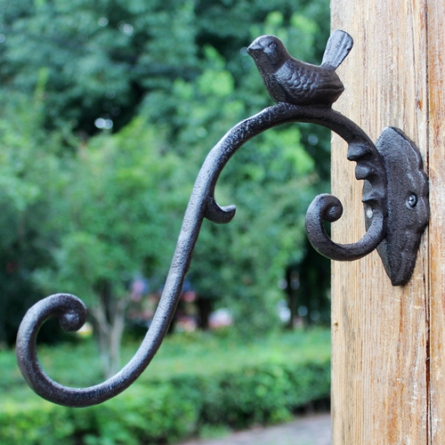K9HX Ge Jia Ruier cast iron crafts wrought iron hook bird European classical nostalgic style courtyard hanging blue wall