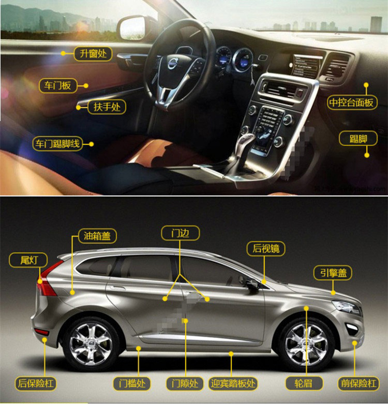 Rhino skin car protective film, transparent protective film for dashboard interior, car paint anti-scratch film, car door anti-dirt film