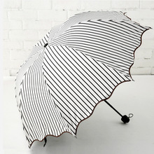 2Y条纹晴雨伞两用折叠黑胶遮阳防晒太阳伞女学生日系文艺小清新创