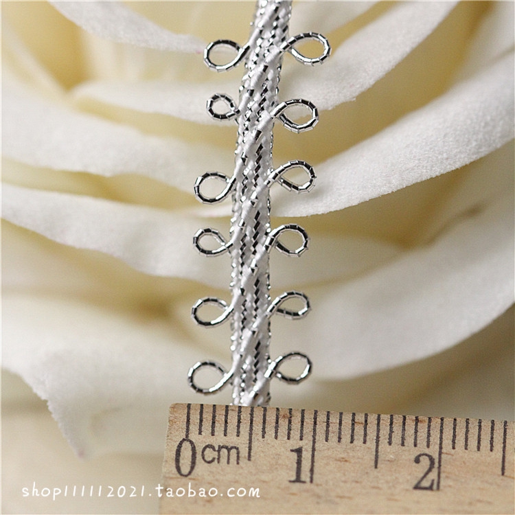 花边辅料织带拼布DIY手工缝纫布艺服装边料窗边金银色人字带1CM