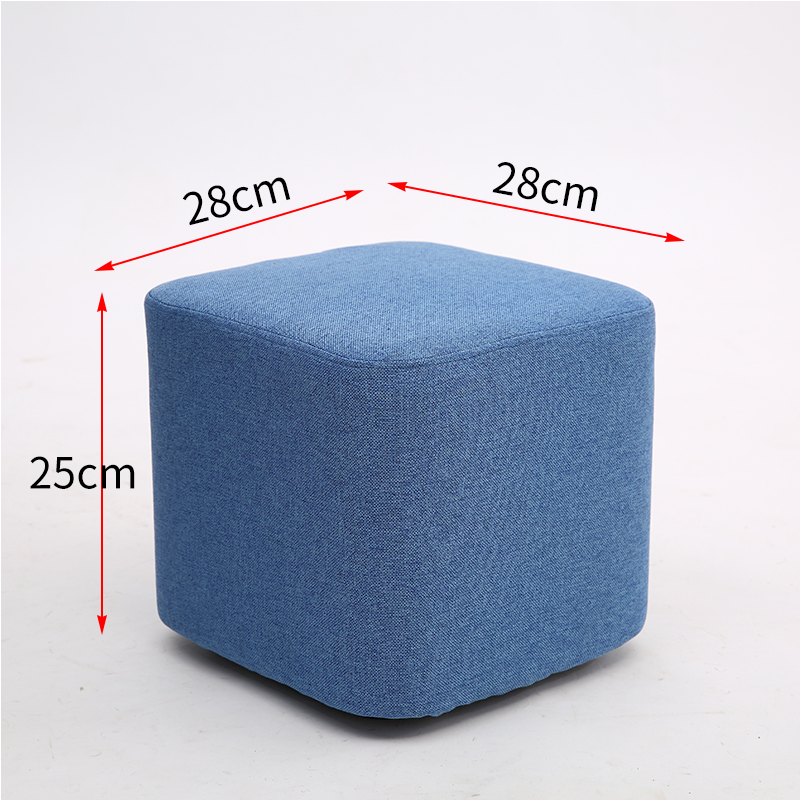 Taburete de tela de madera maciza para cambiar zapatos Taburete de moda Taburete de sofá creativo Taburete de mesa de centro Taburete redondo Taburete de banco pequeño para el hogar