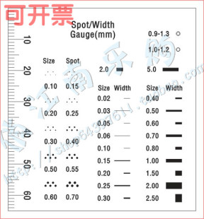 Spot Card, Film Ruler, Dot Gauge, Dot Line Gauge 65X60Mm