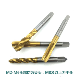 March Titanium-Plated Stainless Steel Mold Steel Straight Groove Tap High-Speed Steel Spiral Machine with Cobalt-Containing Wire Tapping