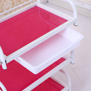Three-Layer Trolley Kitchen and Bathroom Storage Rack, Multi-Purpose, Can Hold Instruments, Heavy-Duty, Twistable Wheels Can Be Pushed by He Zhizhang
