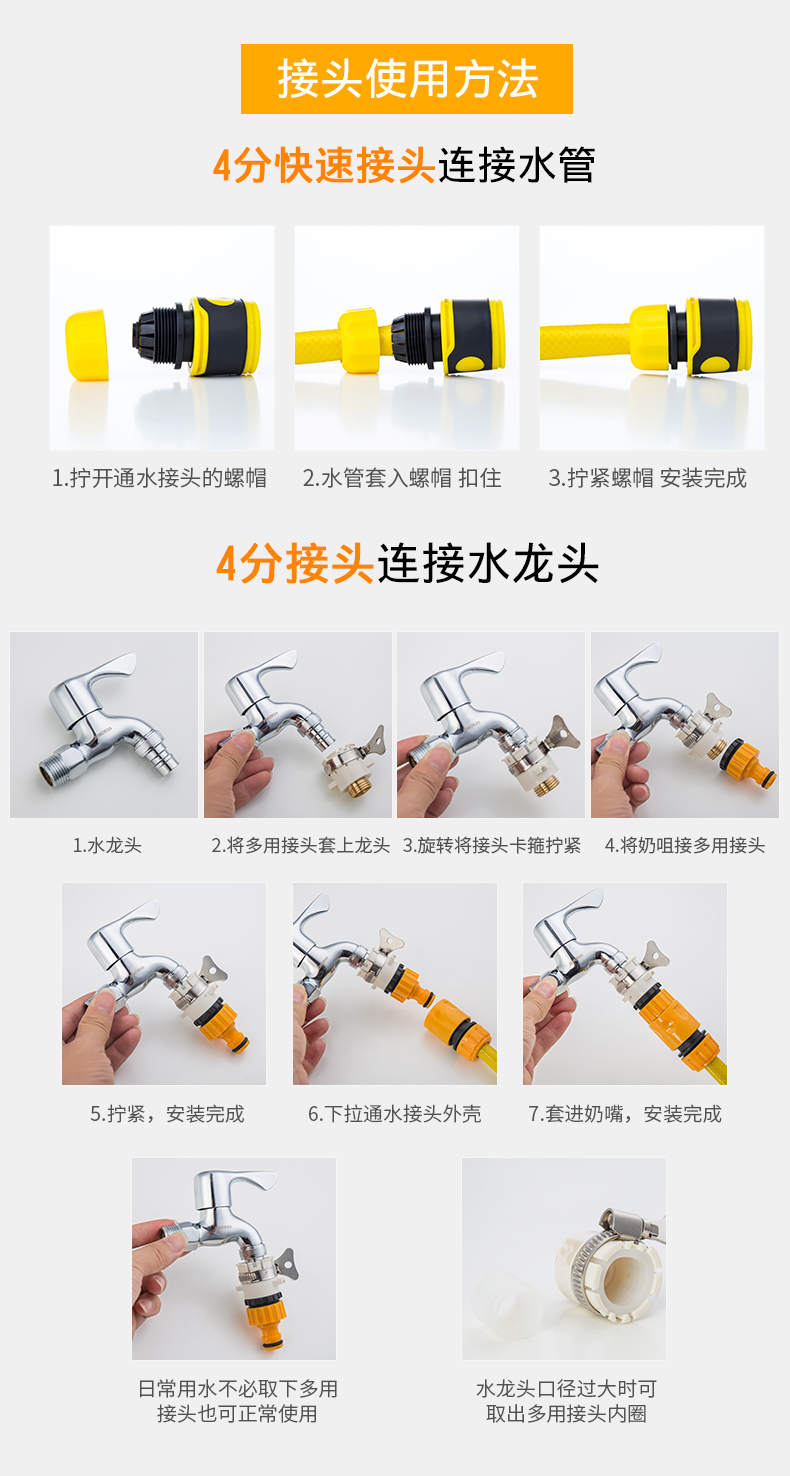 Gardening hose for watering flowers and vegetables, garden shower, vegetable garden, car washing, high-pressure shower head, water gun set