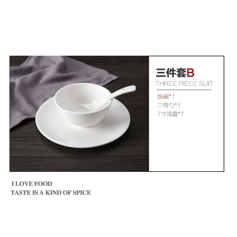 Ceramic tableware for hotel, set, 4 piece set