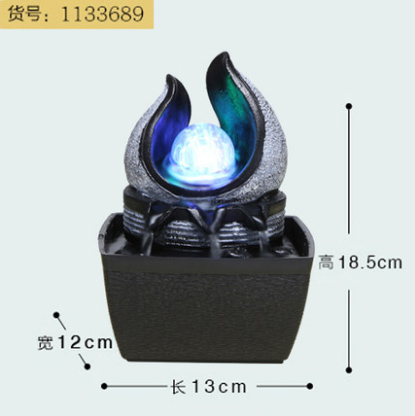 Adornos de agua corriente Agua circulante Fuente de lujo ligera moderna Escritorio de oficina Bola de feng shui pequeña decoración de sala de estar