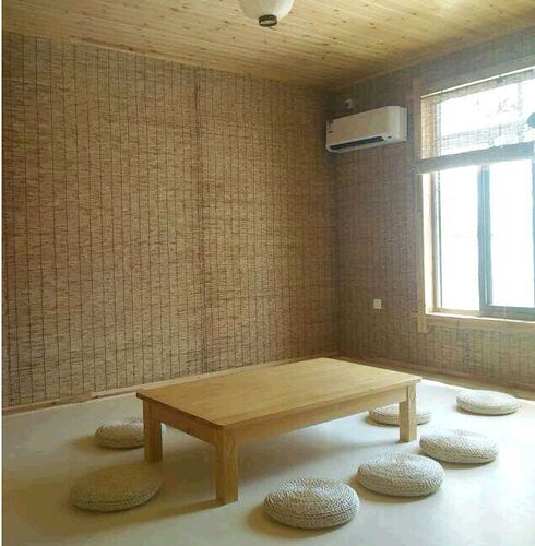 Handmade Reed Mat Grass Chair Bamboo Curtain Farmhouse Decor Large Roll Vintage Wall Ceiling Ceiling Sunshade Curtain Pickled Tea