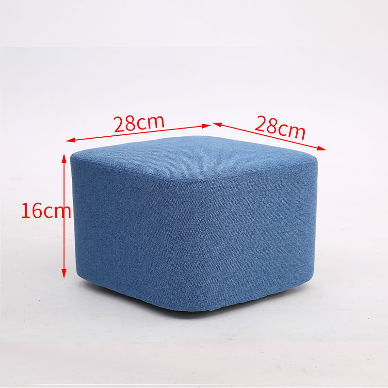 Taburete de tela de madera maciza para cambiar zapatos Taburete de moda Taburete de sofá creativo Taburete de mesa de centro Taburete redondo Taburete de banco pequeño para el hogar