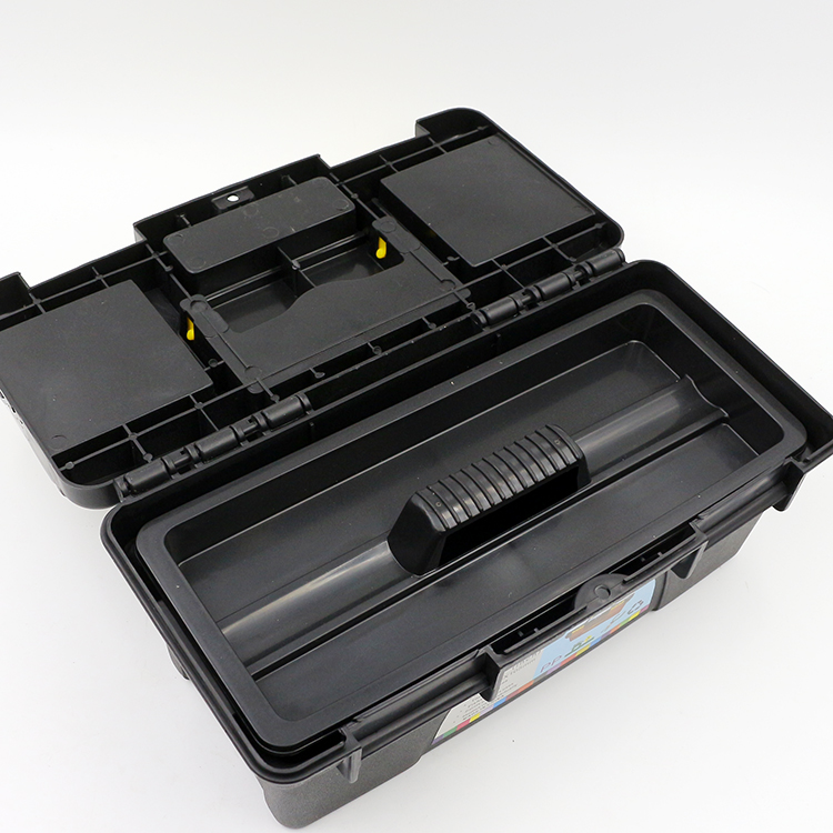 Caja de herramientas de hardware grande para el hogar multifuncional portátil de doble capa caja de almacenamiento de electricista caja de plástico para automóvil herramientas de hardware