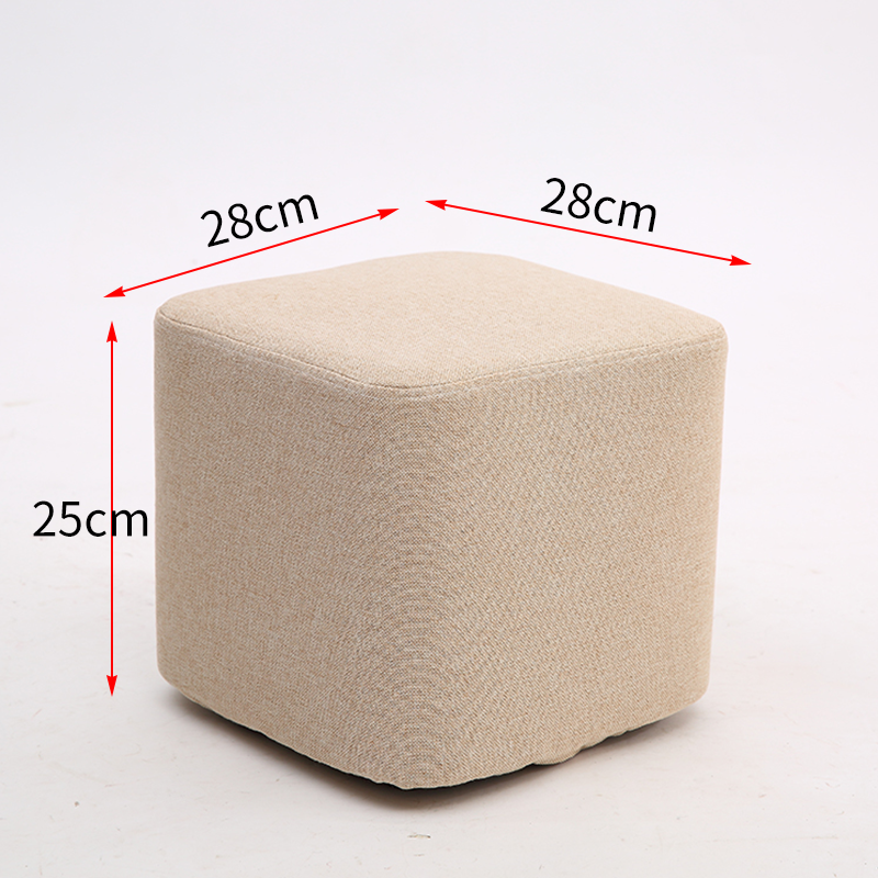 Taburete de tela de madera maciza para cambiar zapatos Taburete de moda Taburete de sofá creativo Taburete de mesa de centro Taburete redondo Taburete de banco pequeño para el hogar
