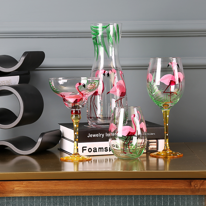 핑크 플라밍고 4 피스 세트