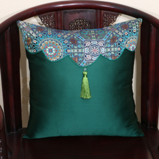 Chinese Classical Sofa Pastoral Tassel Cushion Backrest Pillow Office Pillow Cover Creative Cushion