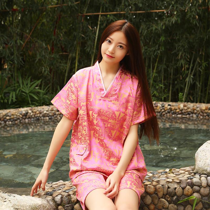 P66D 칸 김이 나는 옷 여성 남성 폴리-면 땀 흡수 목욕 옷 사우나 옷 플러스 사이즈 한 김이 나는 옷 커플 세트 플러스 비료