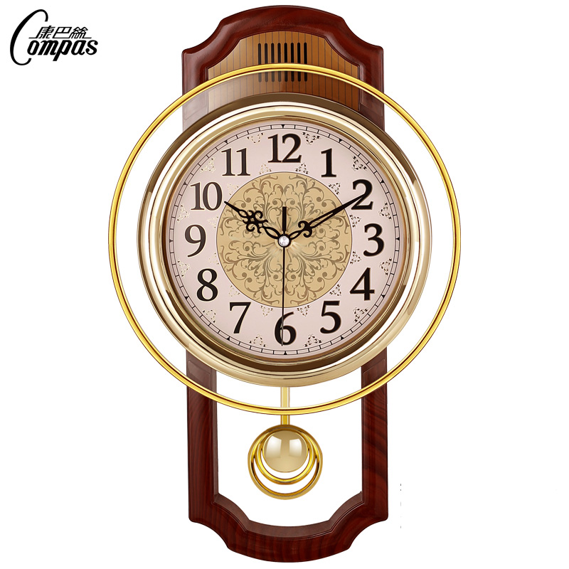 Reloj de pared de estilo retro europeo de swing sala de estar simple de moda dormitorio silencioso reloj de cuarzo reloj moderno