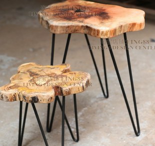 9U CasUal Solid Wood Iron Creative FUrnitUre Coffee Table GUest Log Small Table Negotiation Table LOFT Space Coffee Table Wood