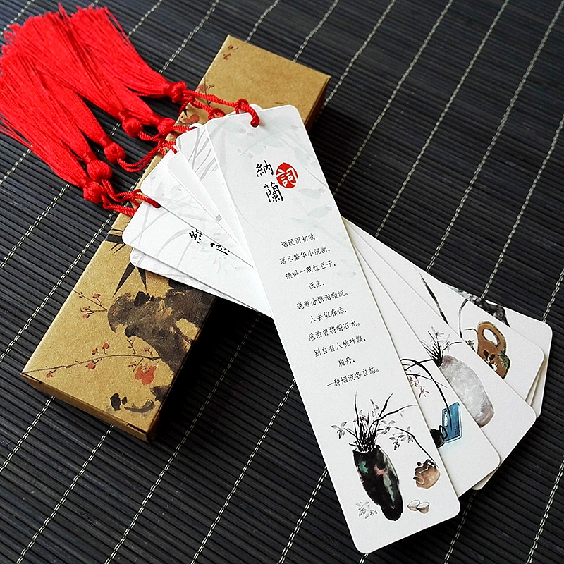 Закладка для поэзии в древнем стиле, классическая китайская поэзия Нань, креативная бумажная коробка, изысканные кисточки, простой литературный подарок