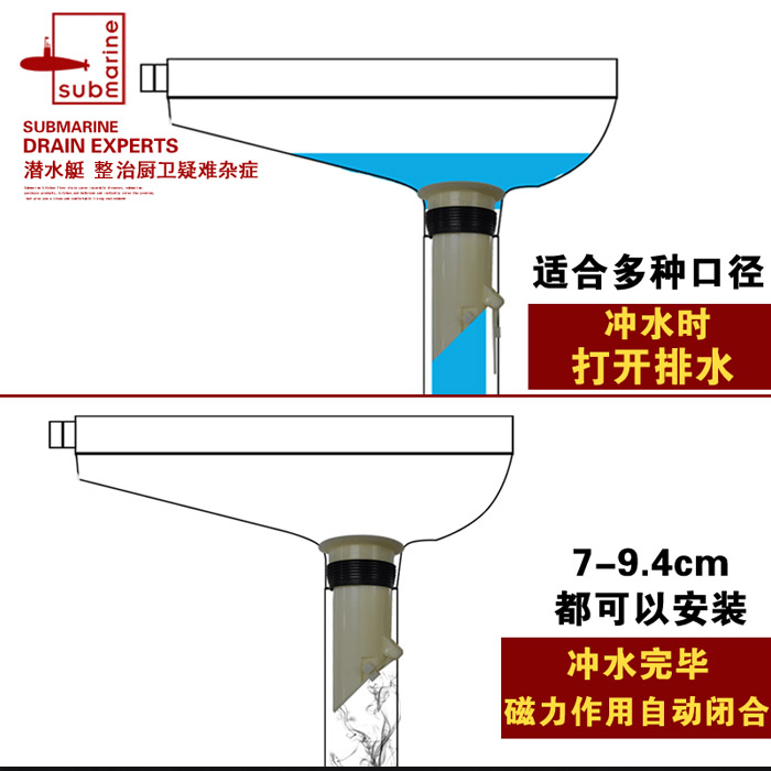 卫生间蹲便器防臭器蹲坑式除臭厕所堵臭器大便池防臭塞配件