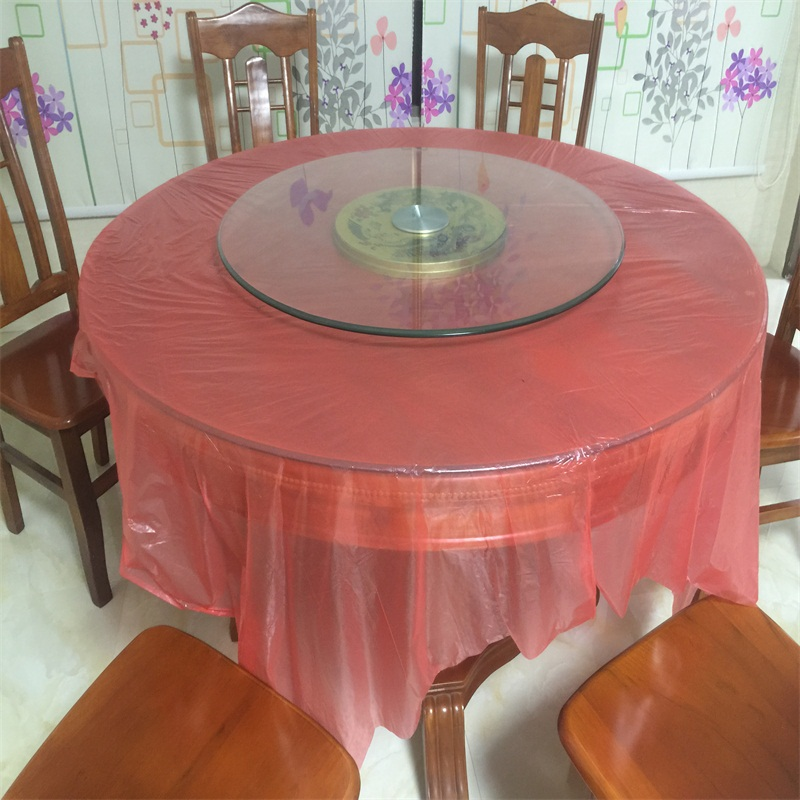 5 packs of 50 postage disposable tablecloth tablecloth thickened waterproof hotel banquet wedding meal round table table cloth red road